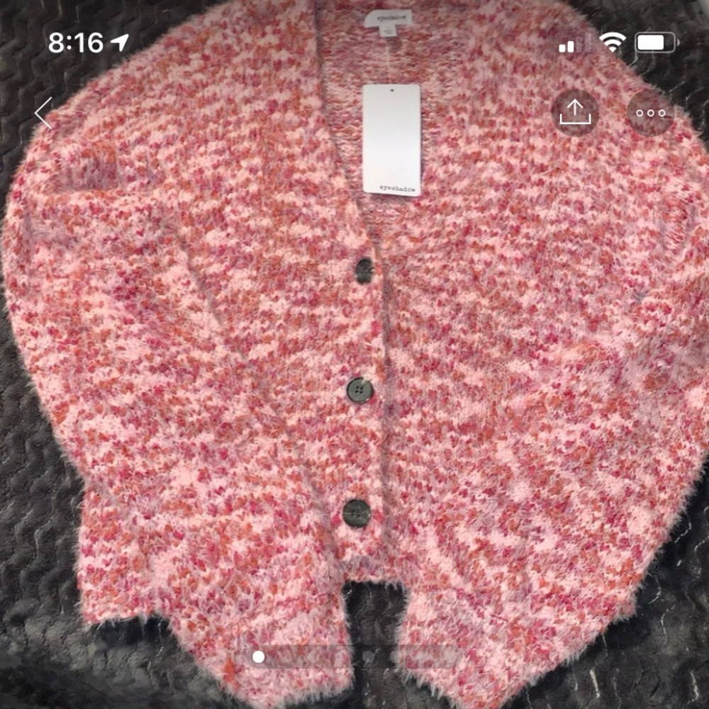NWT EYESHADOW MISSES CARDIGAN